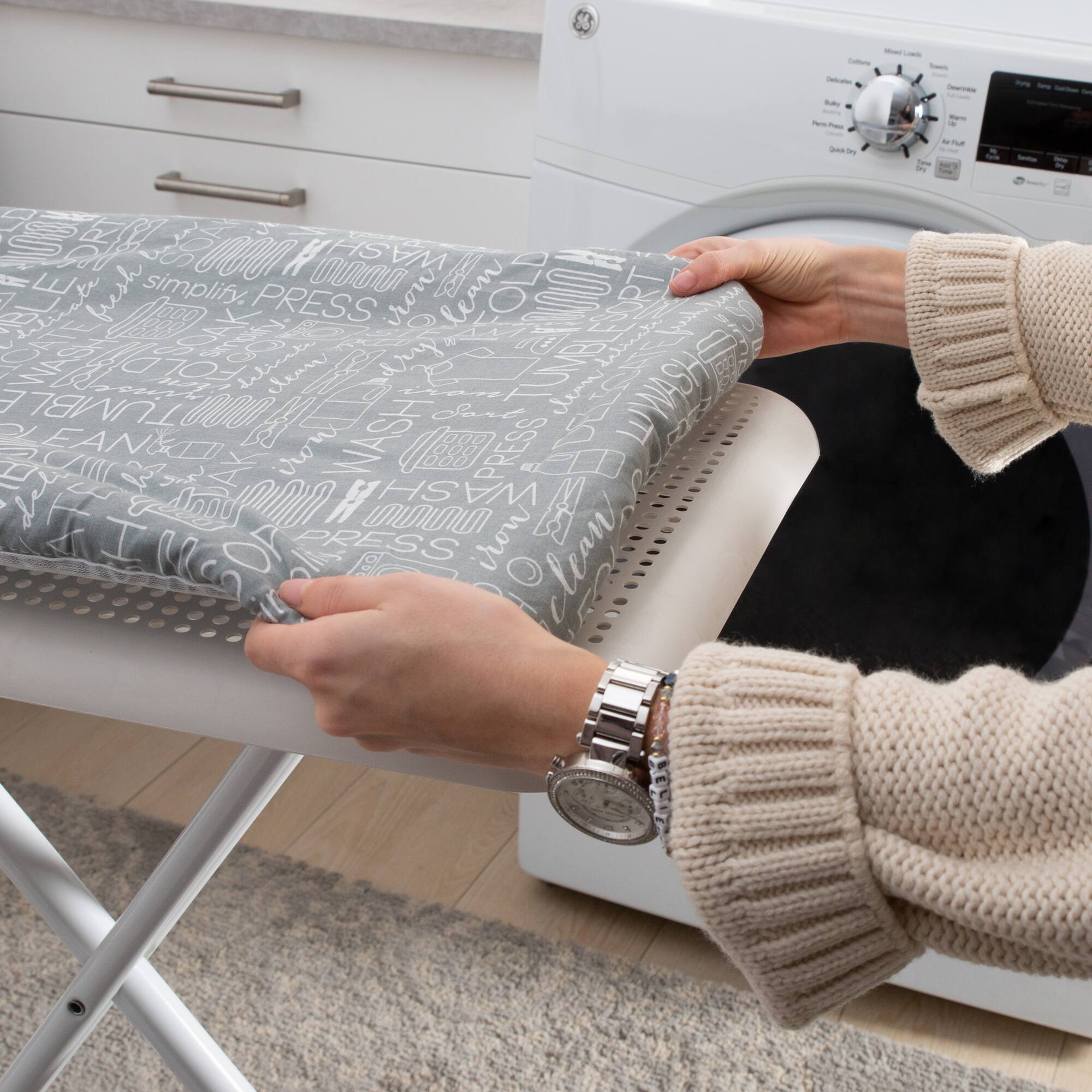 Simplify Gray Scorch Resistant Ironing Board Cover & Pad